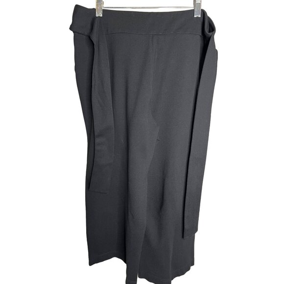 Joe Fresh Women's Large Pants-Capri Black Tie Waist Wide Leg Stretch Goth - Picture 1 of 13